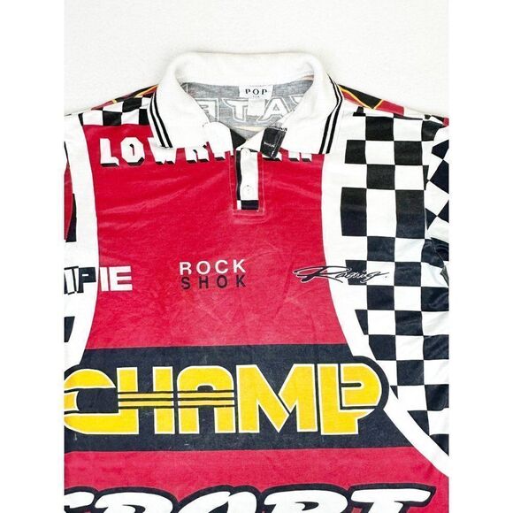 Vintage Champ Sport Racing Shirt Polo Rock Shock Chipie Statel - Picture 1 of 6